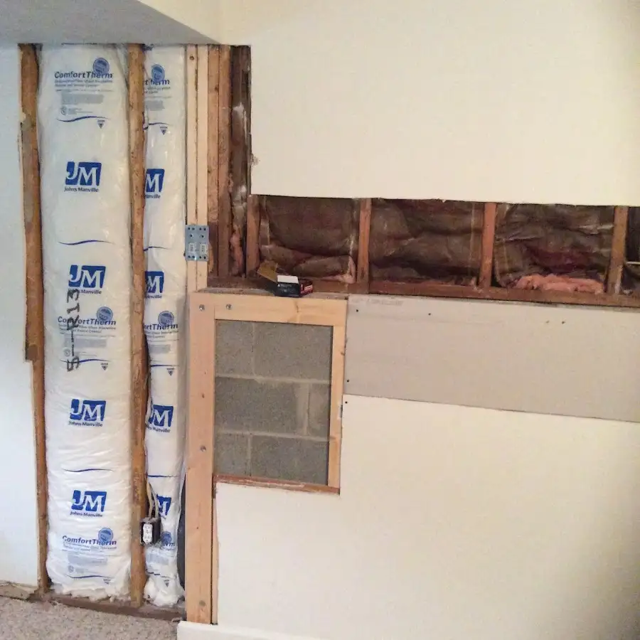 Wall insulation replacement during Basement Flood Cleanup in Crystal Lake